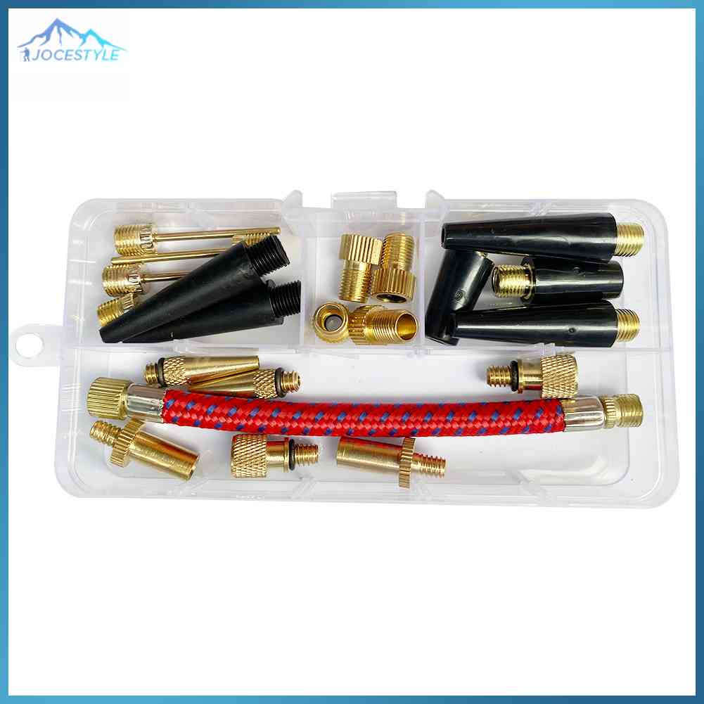 Professional 21pcs Bicycle Air Tire Pump Adapter Ball Valve Connector Bike Tyre Accessories