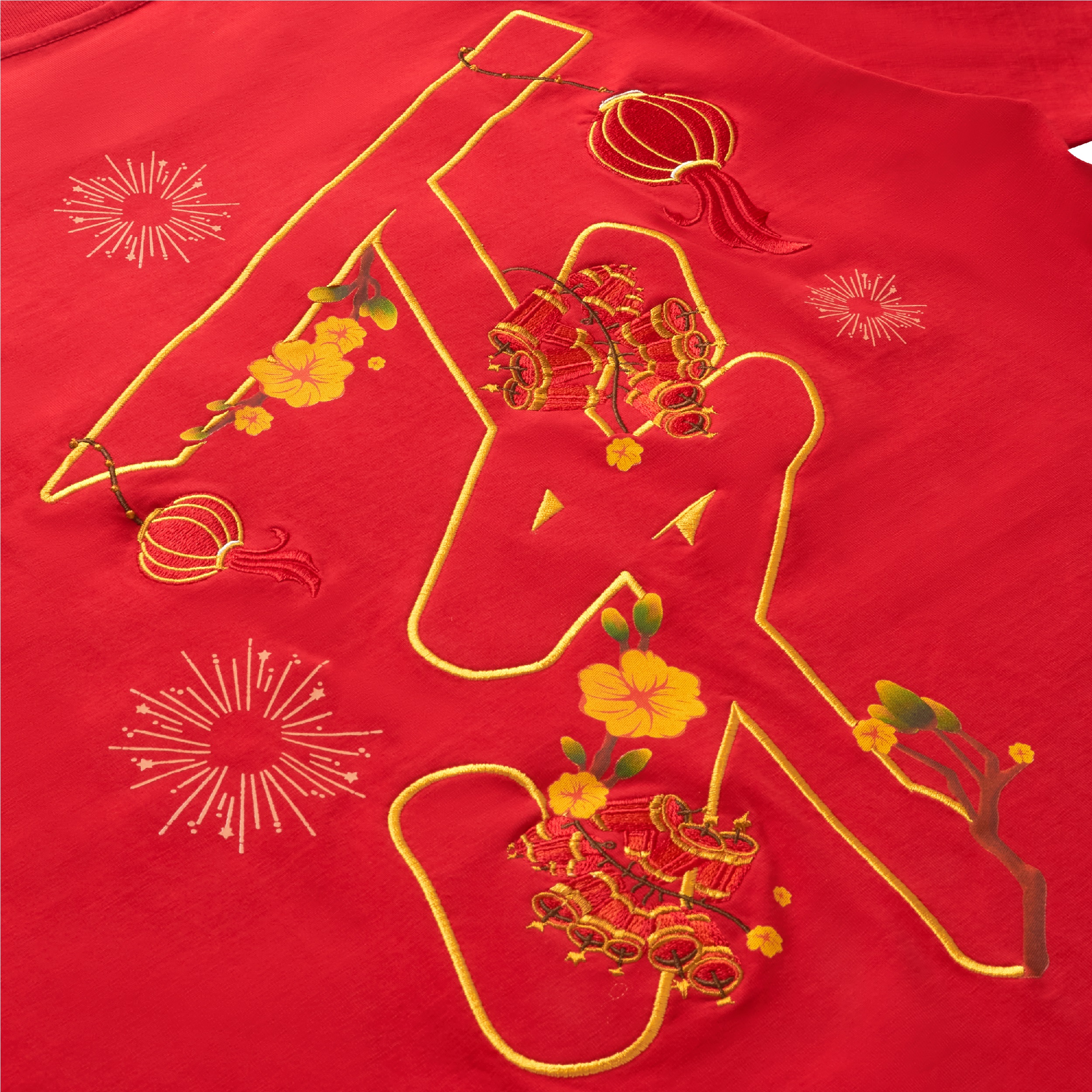 Áo Thun Tết TSUN CungHyPhatTai - Thêu - [UNISEX] - Đỏ/Trắng/Đen