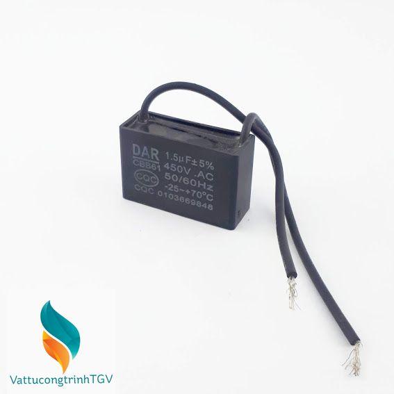 Tụ quạt dây DAR CBB61 450VAC 1uF-1.5uF-2uF-2.5uF