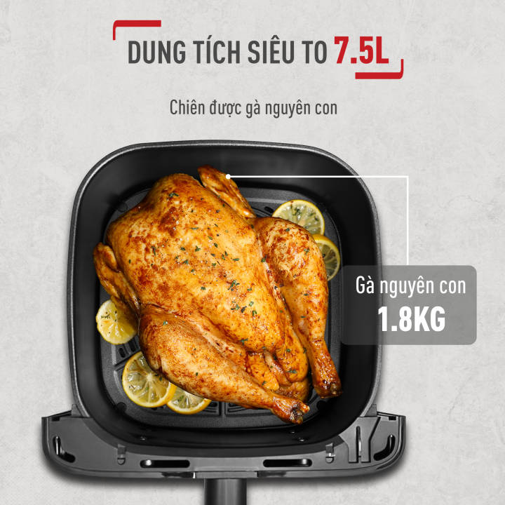 Nồi chiên không dầu điện tử Tefal EasyFry Mega Black EY8558E0 7.5L - Hình ảnh 5