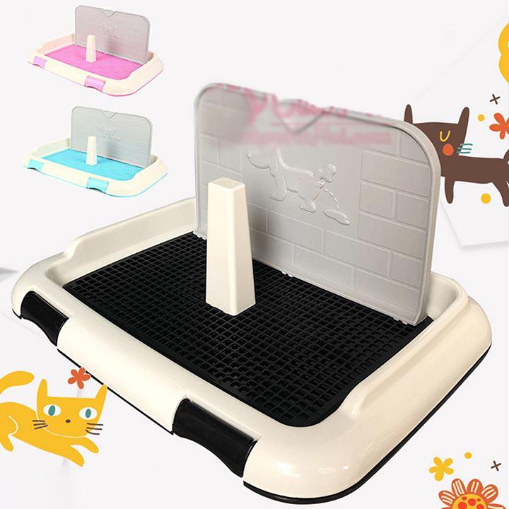 Khay vệ sinh cho chó có tường và cọc cao cấp