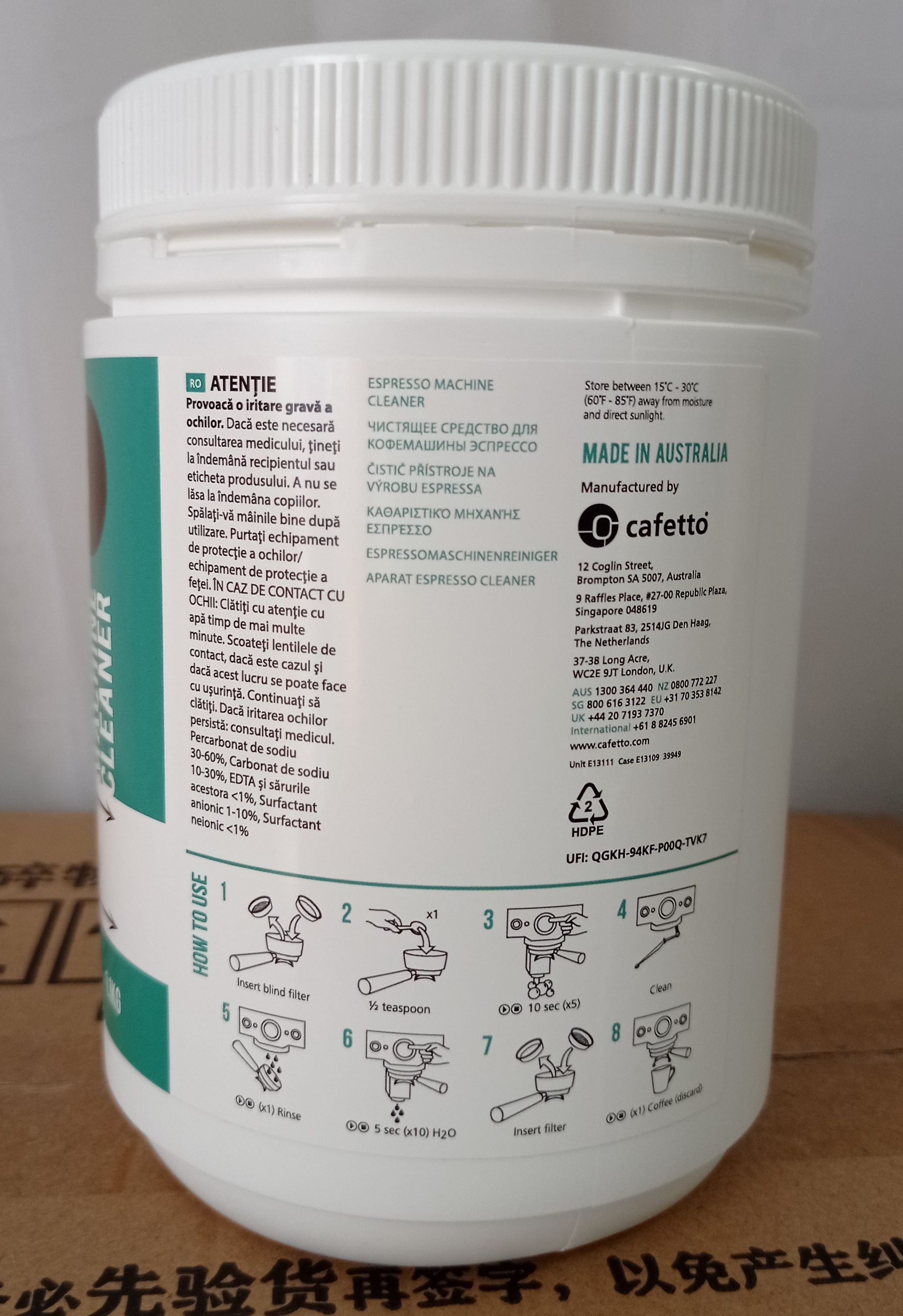 Bột vệ sinh máy pha Cafetto EC2 1 kg