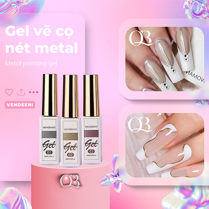 Gel vẽ cọ nét metal (gel vẽ nét tráng gương) Vendeeni 10ml (cần hơ đèn)