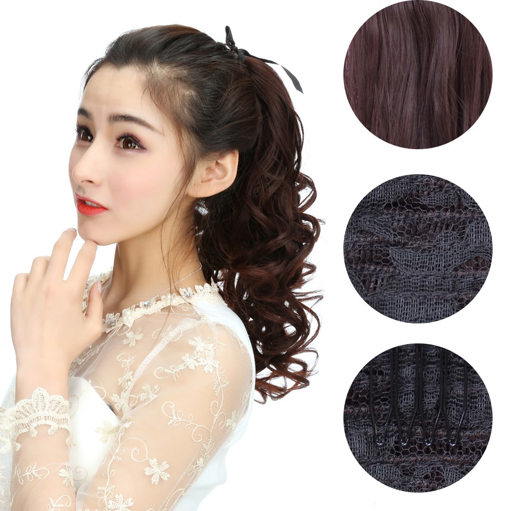 Tóc cột xoăn 40cm C127, tóc giả nữ Sỉ 40k