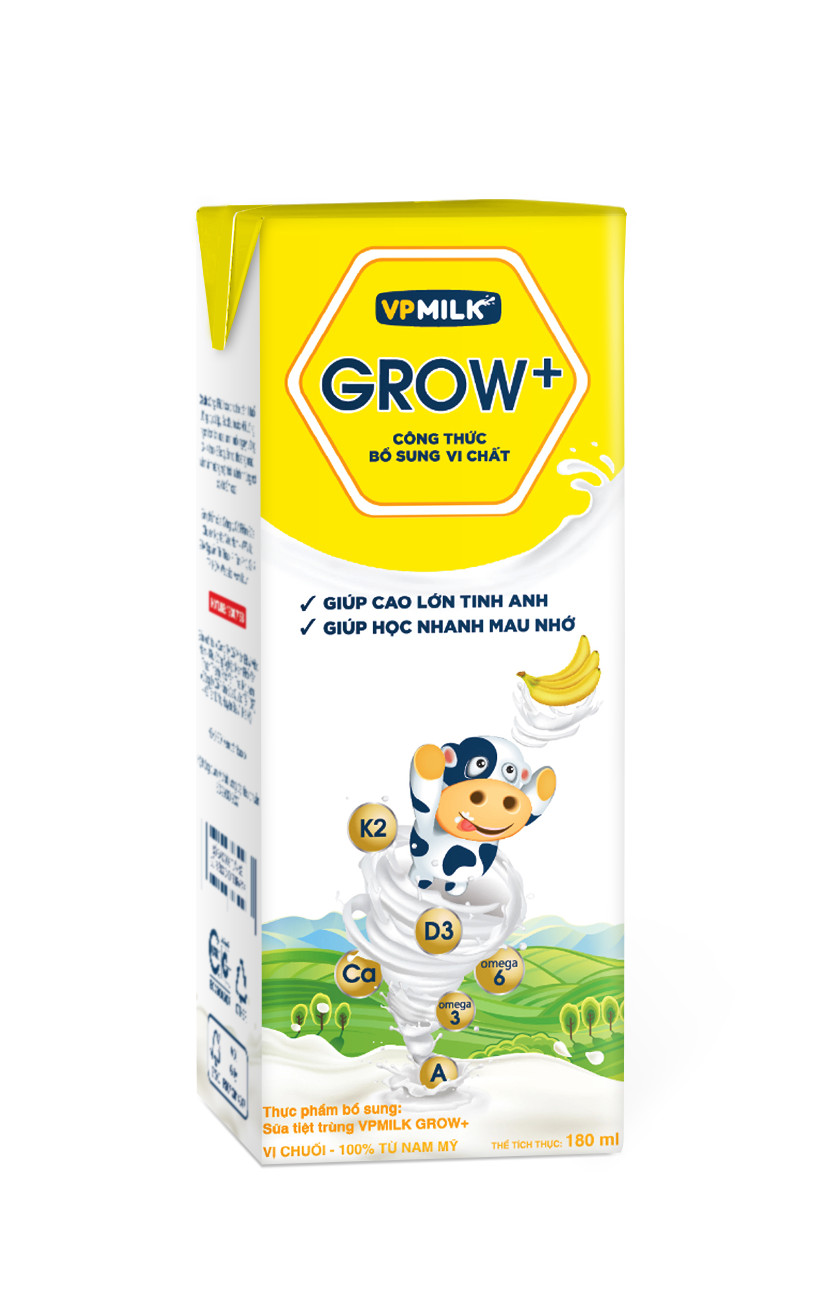 Lốc 4 ,Sữa tiệt trùng VpMilk Grow +