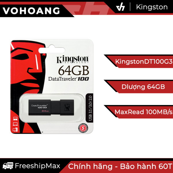 USB 64GB Kingston DataTraveler G3 chuẩn USB 3.0 tốc độ 100MB/s - Kingston DT100G3
