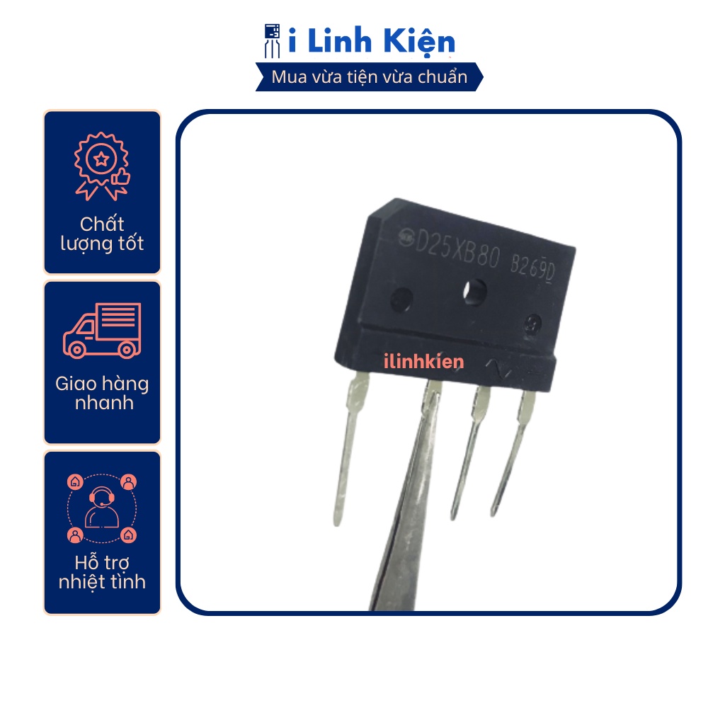 D25XB80 Diode cầu 25A 1000V DIP-4