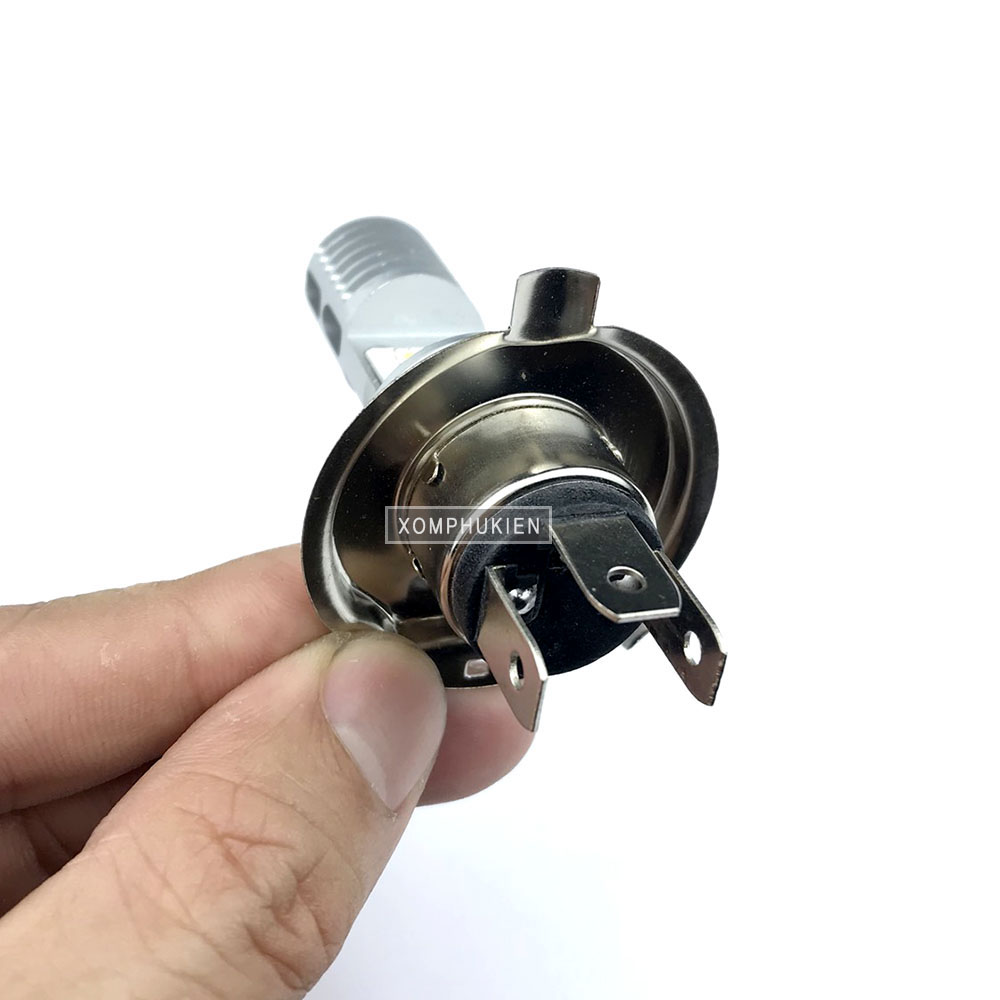 [HCM]Đèn Pha Xe Máy Cob 12 Tim H4 [ Sáng Trắng ]