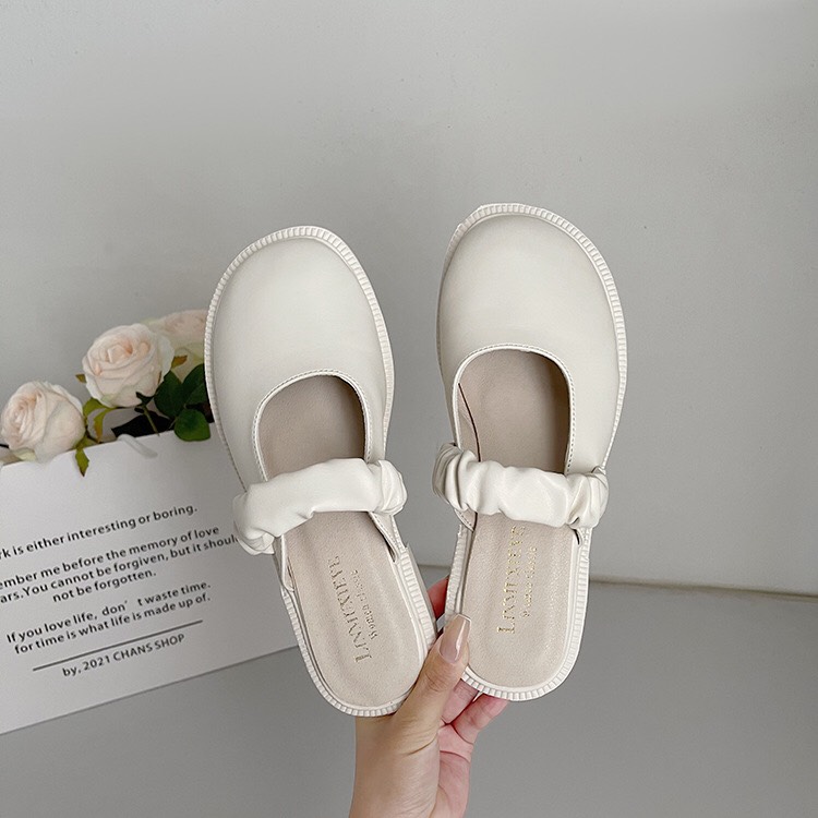 Giày sục đế 2cm da cực mềm dáng nhẹ nhàng nữ tính