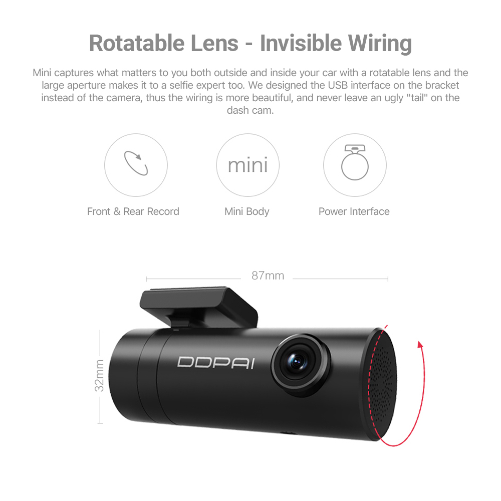 DDPAI Dashcam mini 1080P ,camera hành trình ô tô