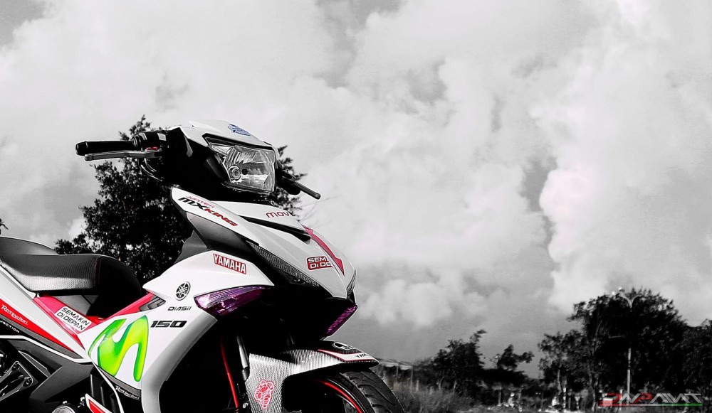 Tem rời exciter 150 Movistar trắng đỏ