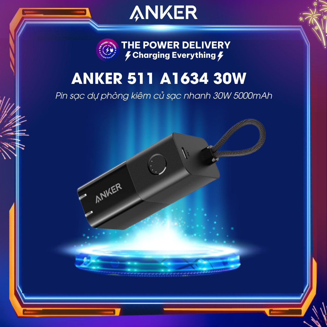 Pin sạc dự phòng kiêm củ sạc nhanh anker 511 powercore fusion 30w 5000mah a1634 bản nâng cấp của fusion a1633