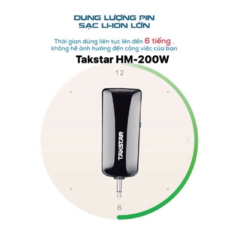Micro trợ giảng không dây Takstar HM-200W kèm đầu thu