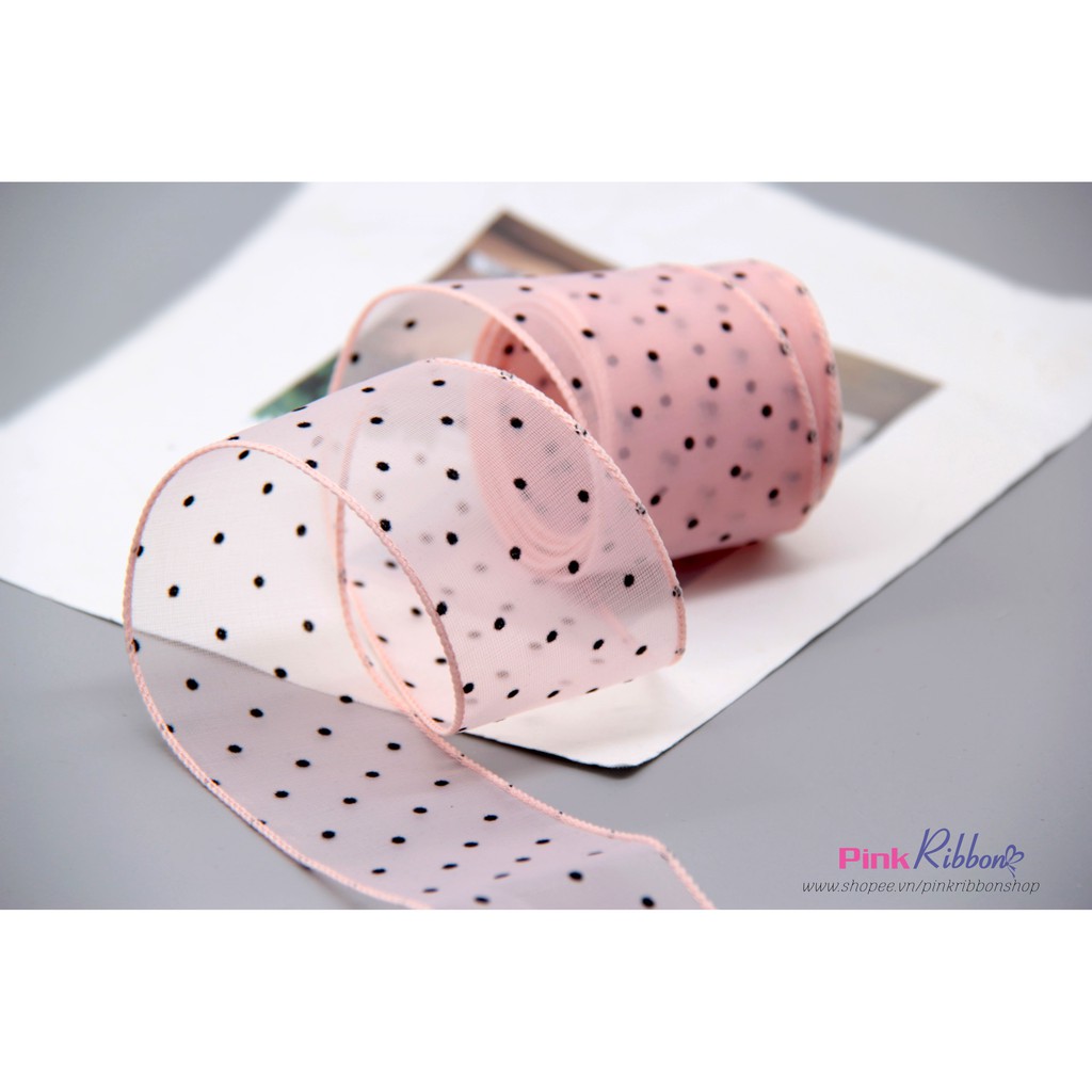 Voan viền bô đê chấm bi 5cm