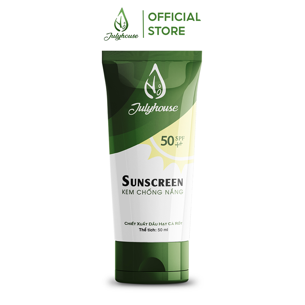 [HCM]Kem chống nắng chiết xuất dầu hạt Cà Rốt 50 SPF+ 50ml JULYHOUSE