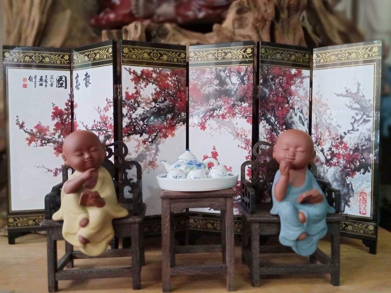 [HCM]BÌNH PHONG MINI KIỂU CỔ BẰNG SƠN MÀI