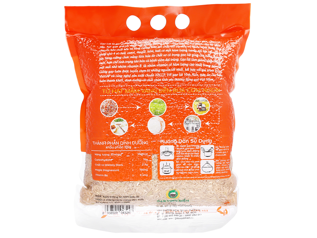 Gạo Lứt VietGAP Vinh Hiển 2kg