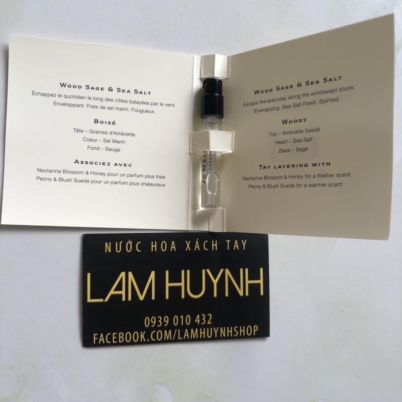Vial nước hoa jomalone nhiều mùi 1,5mll