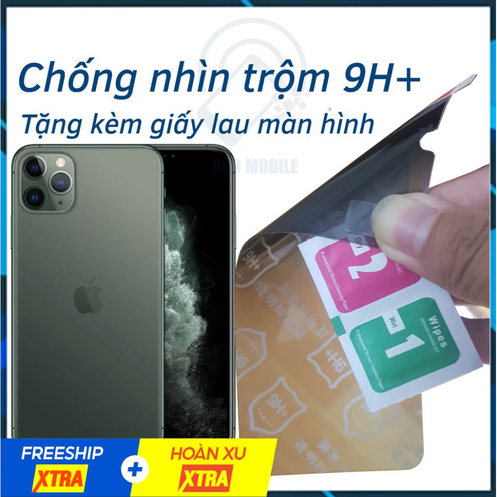 Dán chống nhìn trộm iphone 11, 11 pro, 11 pro max - dán cường lực dẻo nano