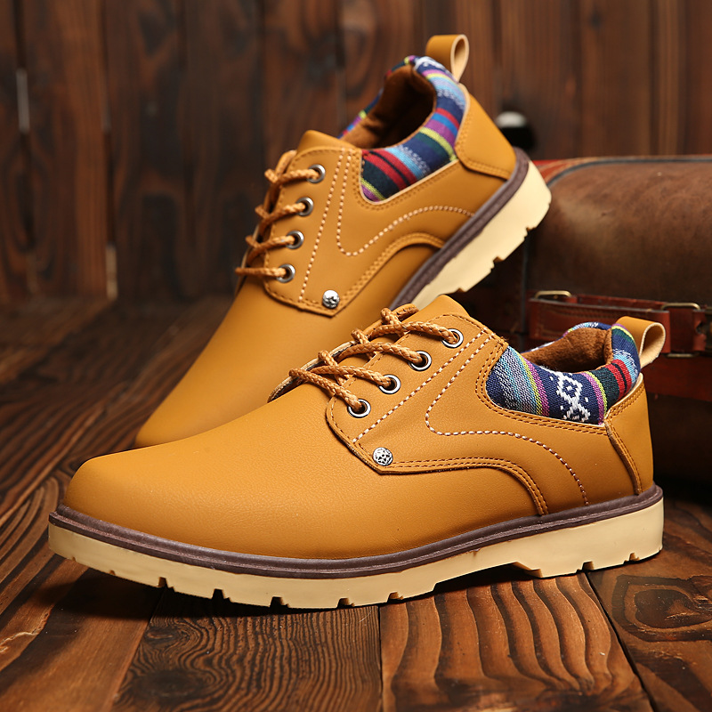 [HCM]Giày Boots Gót Thổ Cẩm Màu Nâu