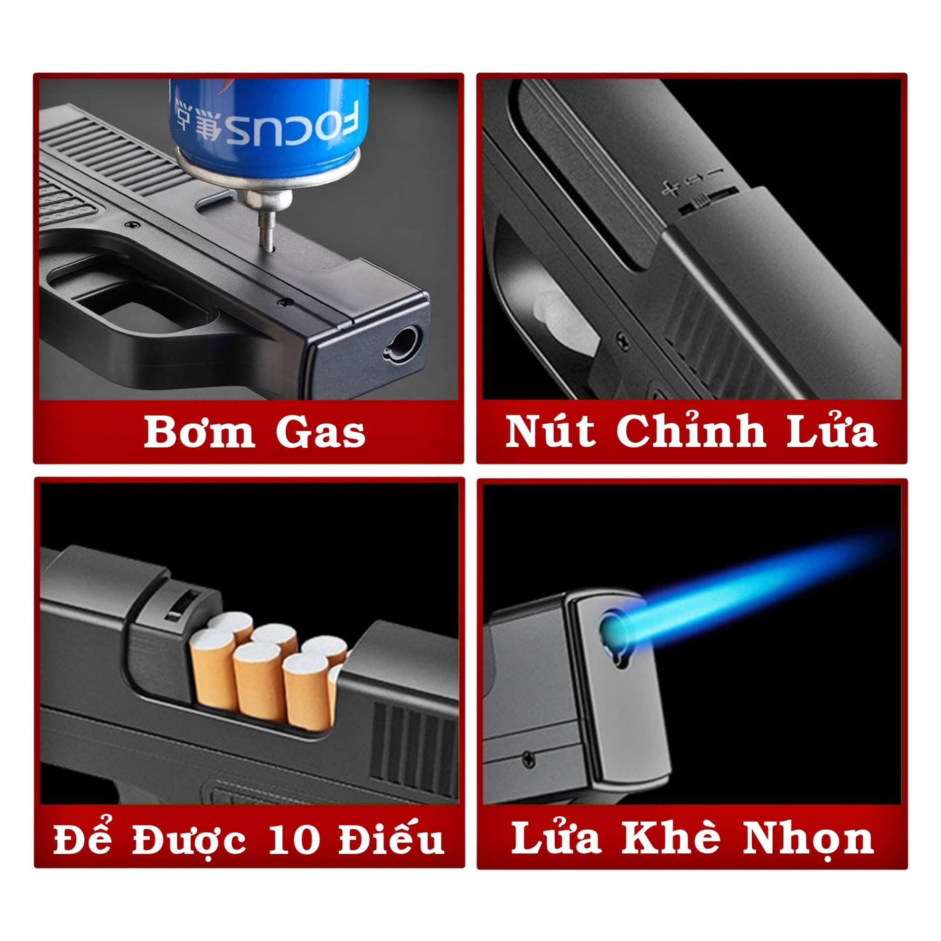 (SỐC) HỘP QUẸT BẬT LỬA KHÈ HỘP THUÔC FOCUS TS028 2IN1 (ĐỂ ĐƯỢC 10 ĐIẾU THUÔC)