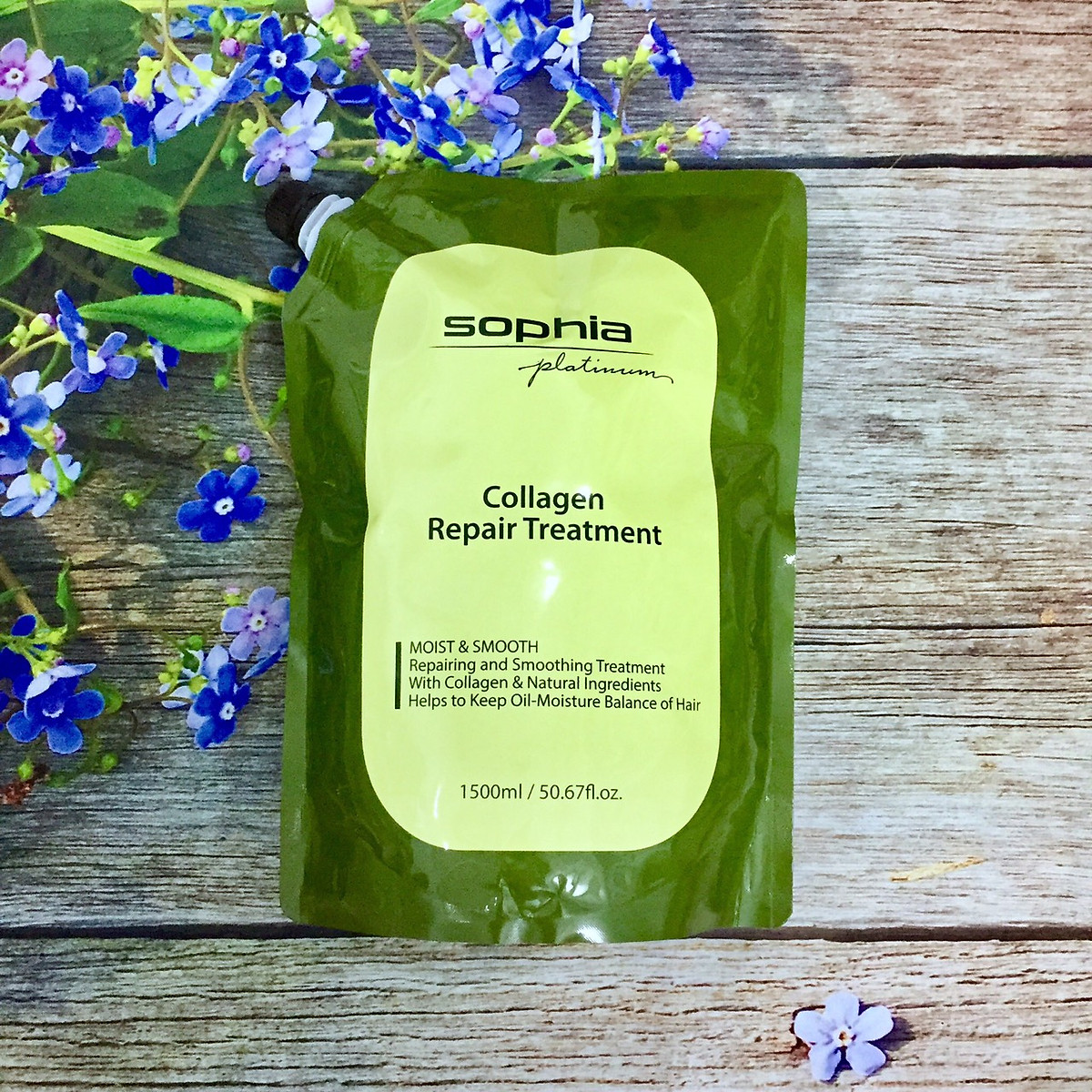 Hấp phục hồi tóc hư tổn Collagen Sophia Platinum 1500ml ( dạng túi )