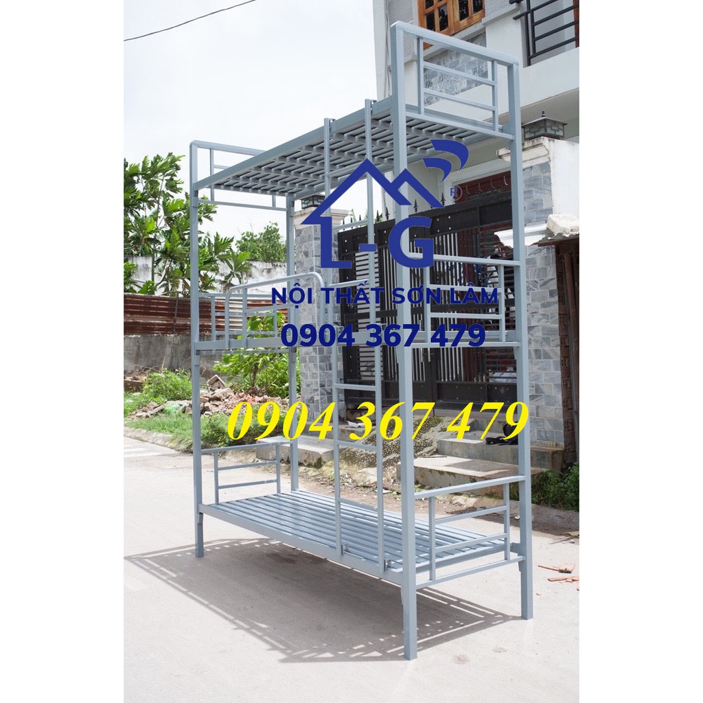 Giường sắt 3 tầng ngủ - ngang 1m dài 2m giá rẻ