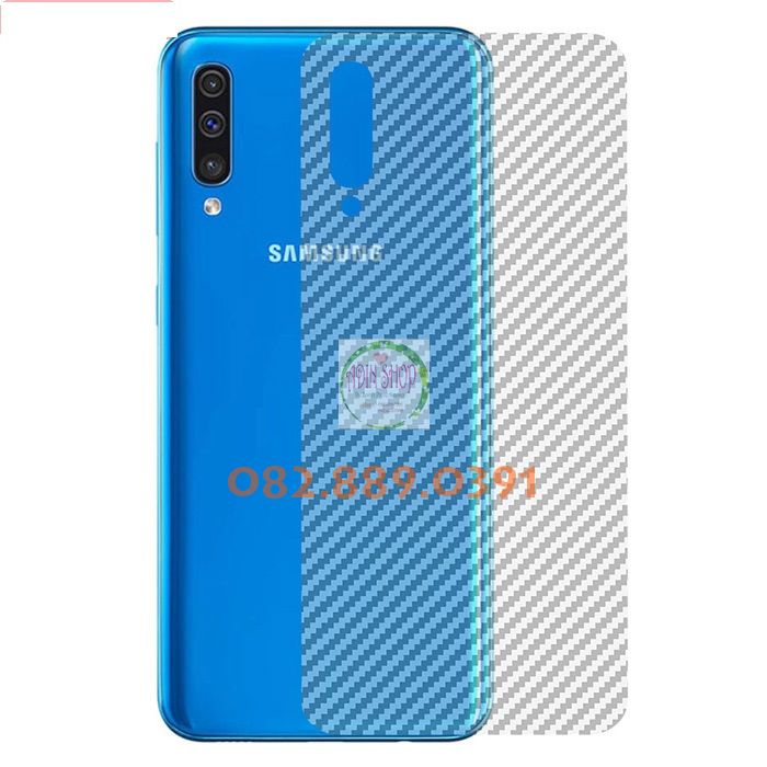 [HCM]Miếng dán mặt lưng skin carbon Samsung Galaxy A30/ A30s trong 3D đen
