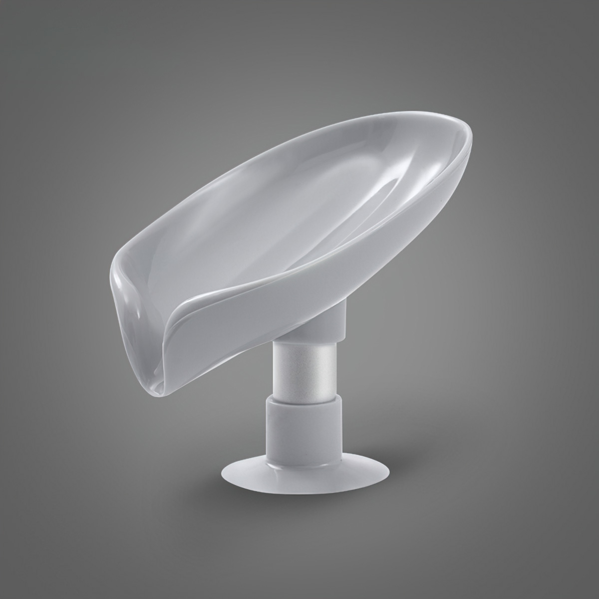 Vertical drainage soap tray with lotus leaf-shaped vacuum base for luxurious bathrooms