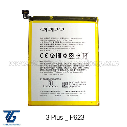Pin điện thoại Oppo F3 Plus