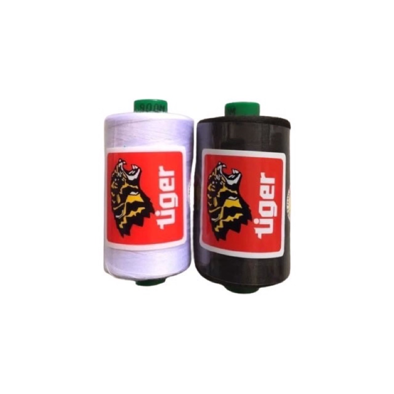 Cuộn chỉ may tiger cuộn lẻ trắng đen 900m giá bán 1 cuộn