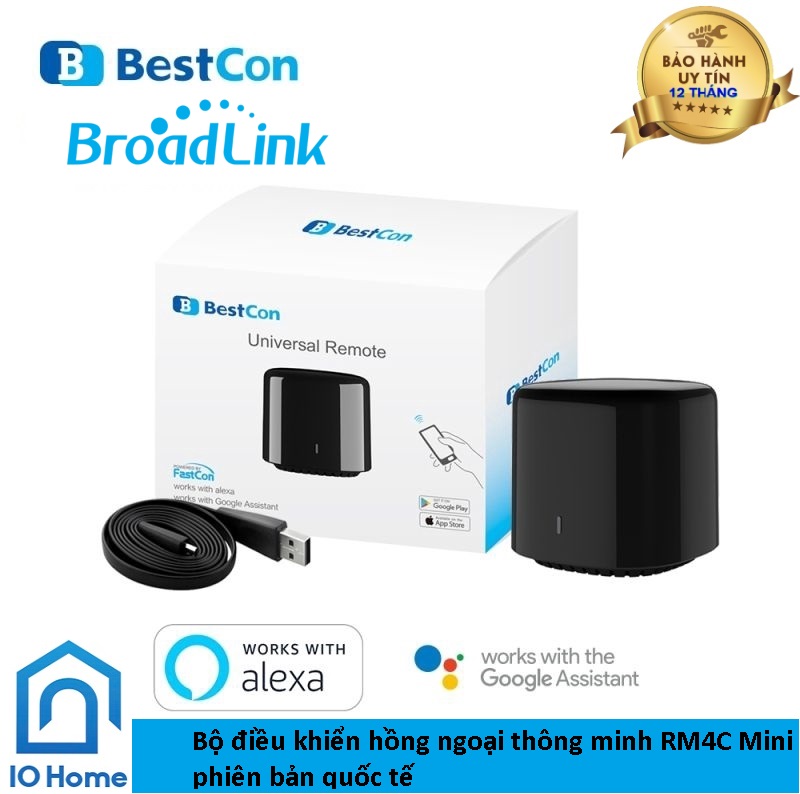 Điều Khiển Hồng Ngoại Thông Minh Broadlink RM4C mini (hỗ trợ Alexa
