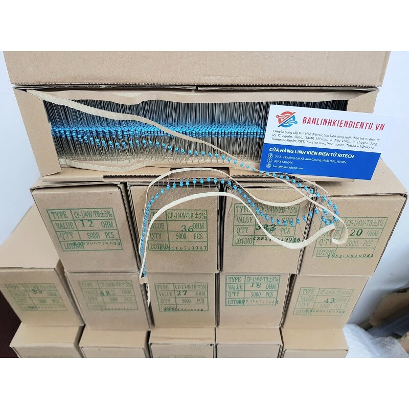 [Combo 100 chiếc] Điện trở 1/4W 5% [ 1R - 220R ]