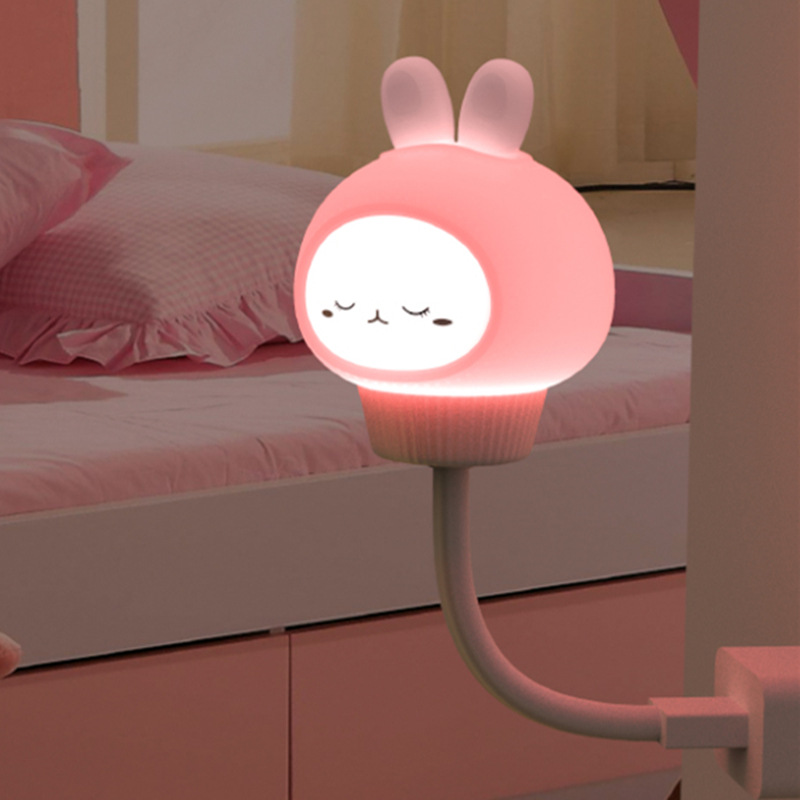 Đèn ngủ đầu cắm USB hình thỏ Hẹn giờ điều khiển từ xa 3 cấp độ sáng Đèn