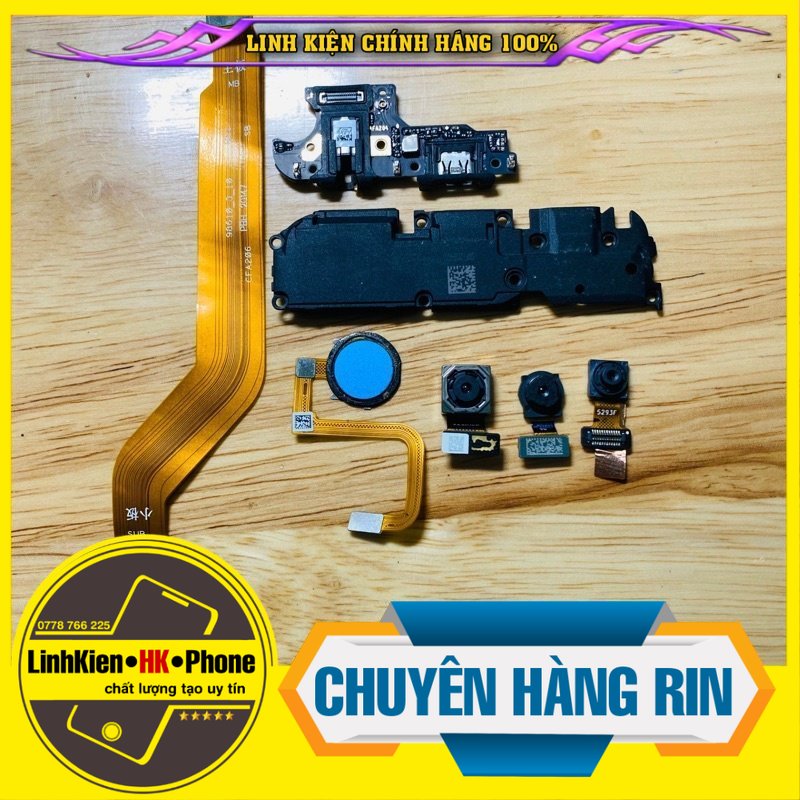 Camera trước,camera sau,main sạc,cáp nối main,loa ngoài,vân tay rin bóc máy