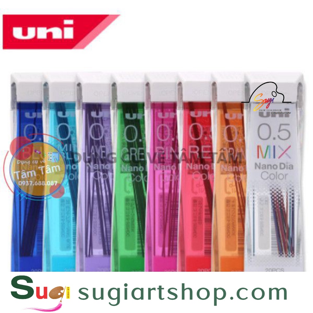 -Ruột chì màu UNI NANO DIA COLOR 0.5MM-