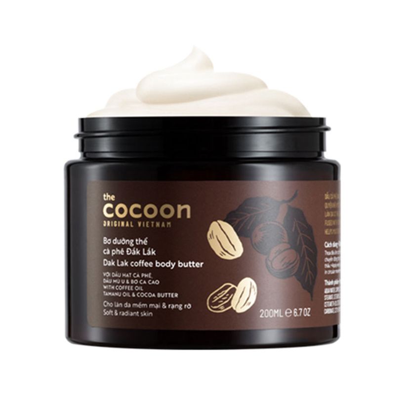 Bơ dưỡng thể cà phê đắk lắk cocoon 200ml