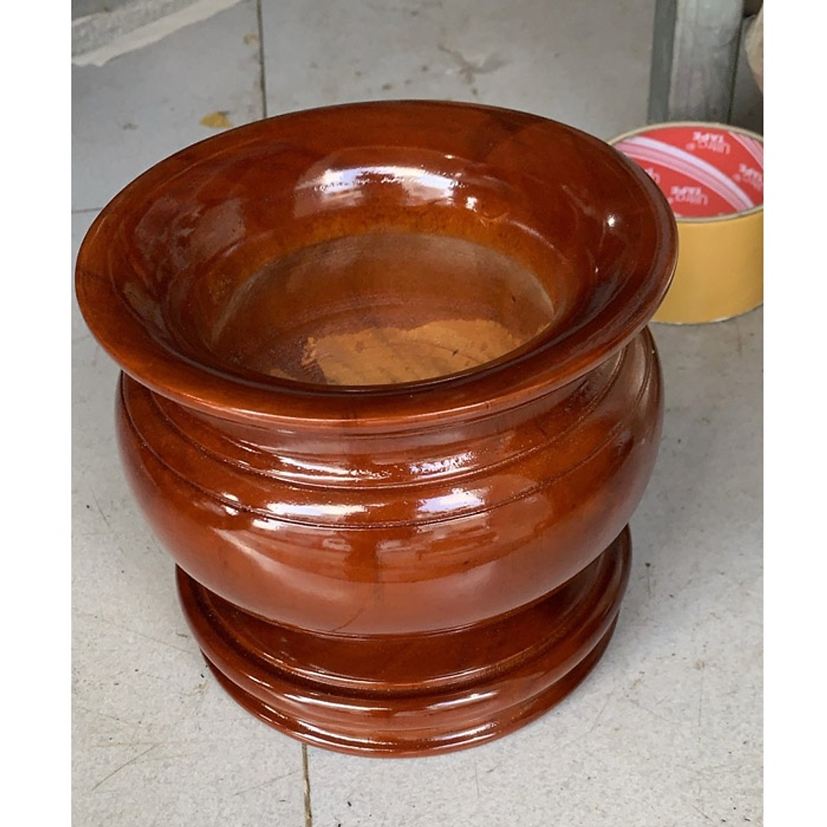 Bát hương , cắm nhang - lư hương gỗ tràm nguyên khối