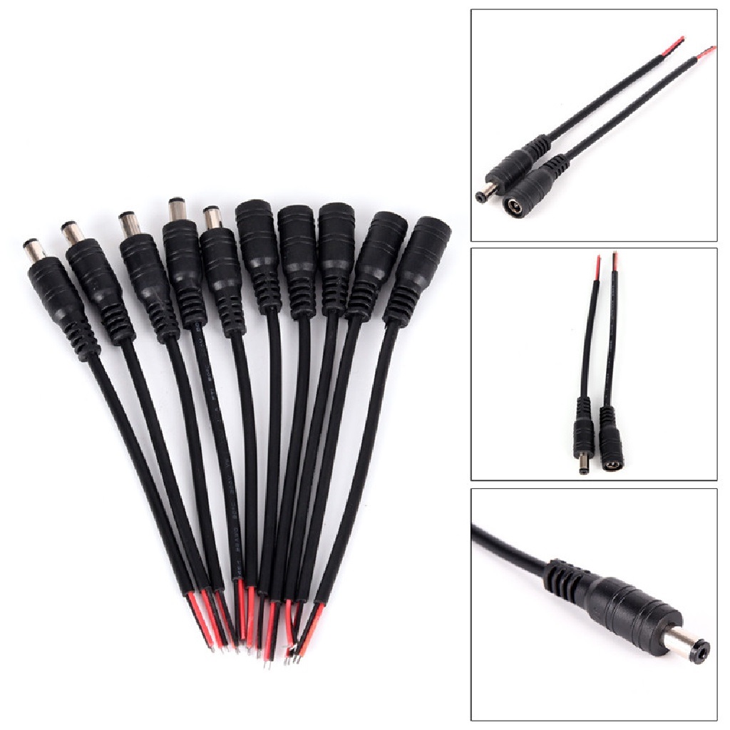 Set 5 cặp dây cáp nối nguồn DC 5.5x2.1mm (ĐỰC+CÁI)