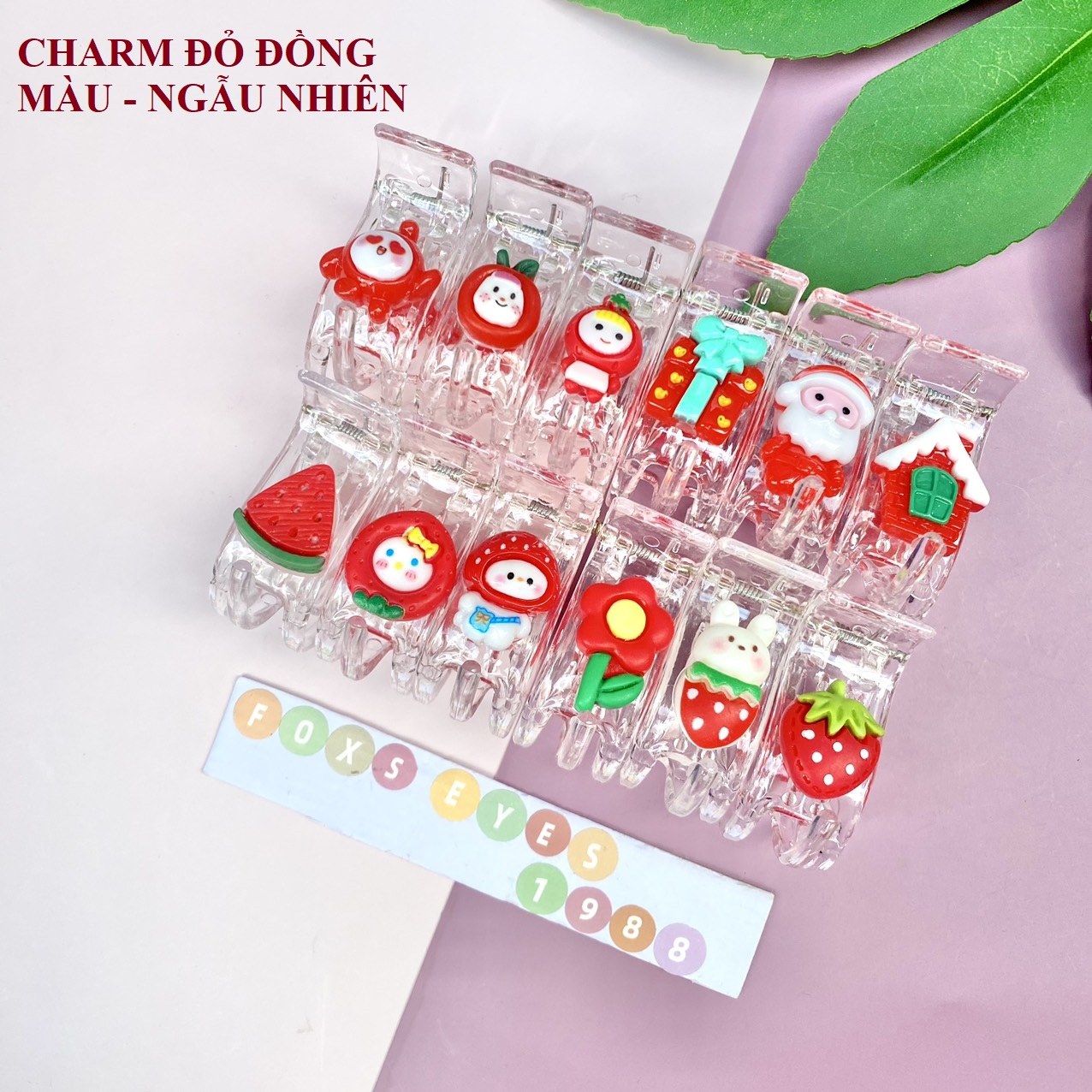 Lố 12 kẹp càng cua 3 răng 5 răng melody hoạt hình trong nhiều màu không đau tóc phụ kiện tóc nữ xu hướng