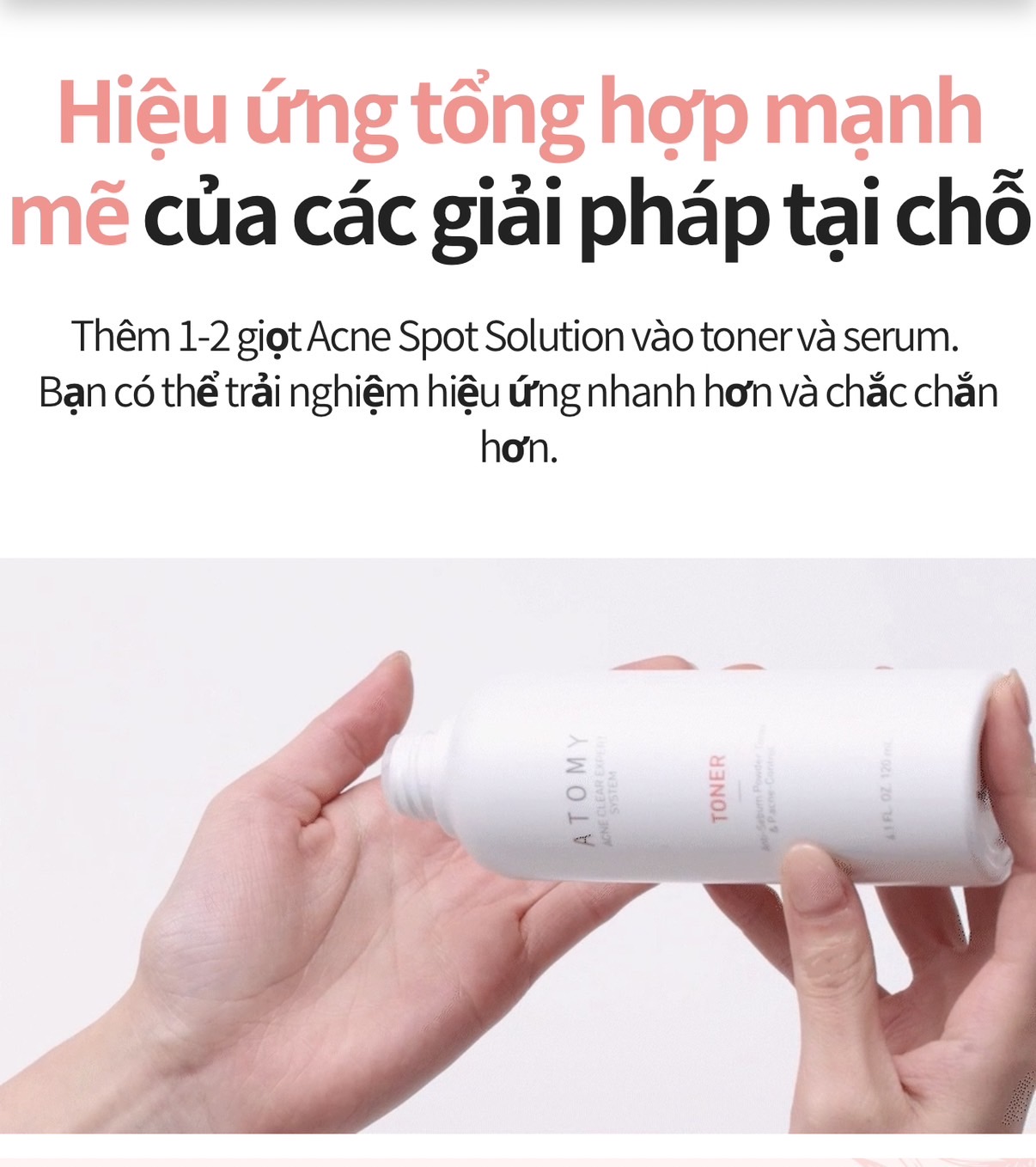 Tinh chất chuyên trị mụn trứng cá, đầu đen, đẩy nhân mụn ra ngoài và kiểm soát vi khuẩn gây mụn 40ml- Atomy Acne Clear Expert System Spot Solution - 40ml - 애터미 아크네 클리어 스팟 솔루션 - Атоми Акне Эксперт Концентрат