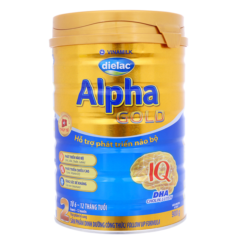 Sữa Bột Dielac Alpha Gold IQ 2 - Hộp 900gr CHO TRẺ TỪ 6 - 12 THÁNG TUỔI