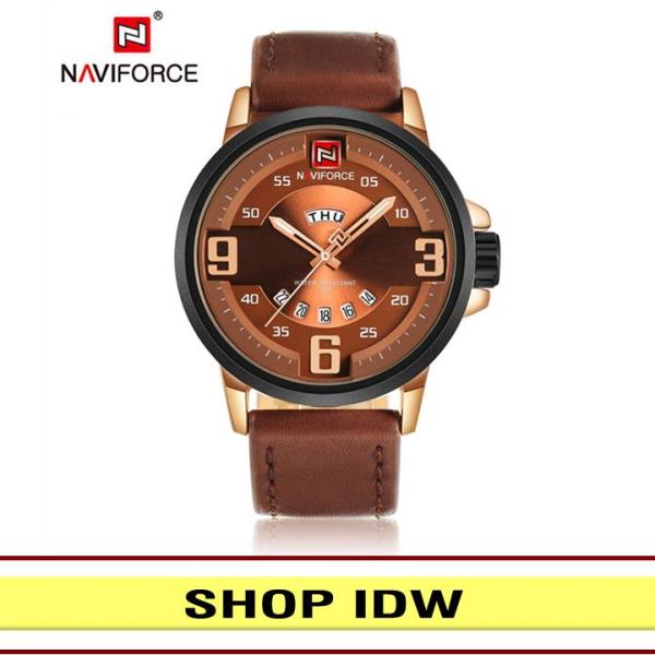 [Có video quay thật] Đồng hồ nam dây da cao cấp Naviforce IDW 9241(Nhiều màu lựa chọn)