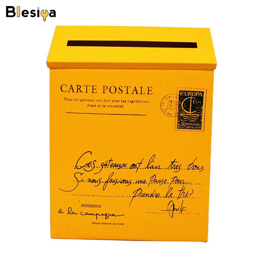 Blesiya Vintage Galvanized Mailbox Letterbox Postbox Newspaper Holder Box