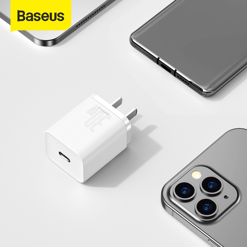 Baseus 30W Super Si USB C Charger For iPhone 12 11 Pro Max Type C QC 3.0 PD 3.0 Fast Charging Portable Phone Charger For Samsung S20 S21 Ultra Xiaomi 10 Pro