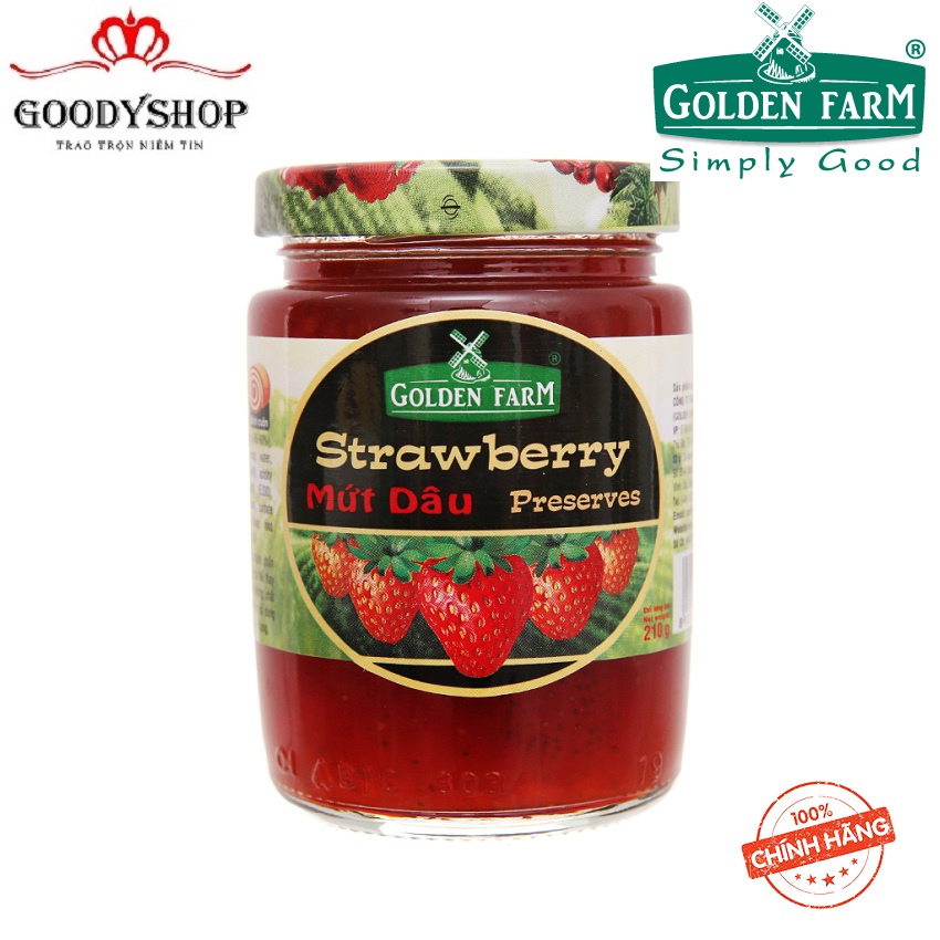 Mứt dâu preserves golden farm 210g goodyshop