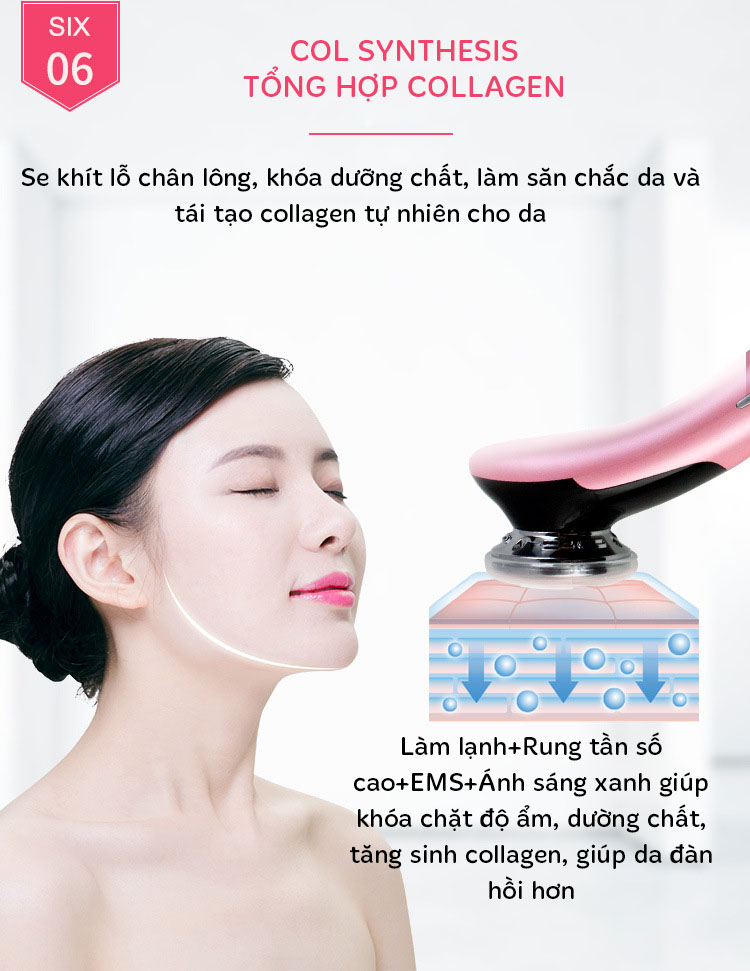 [HCM]Máy Đẩy Tinh Chất Búa Nóng Lạnh Điện Di Đa Chức Năng Chăm Sóc Da Mặt D818-Thế Hệ Mới 2021