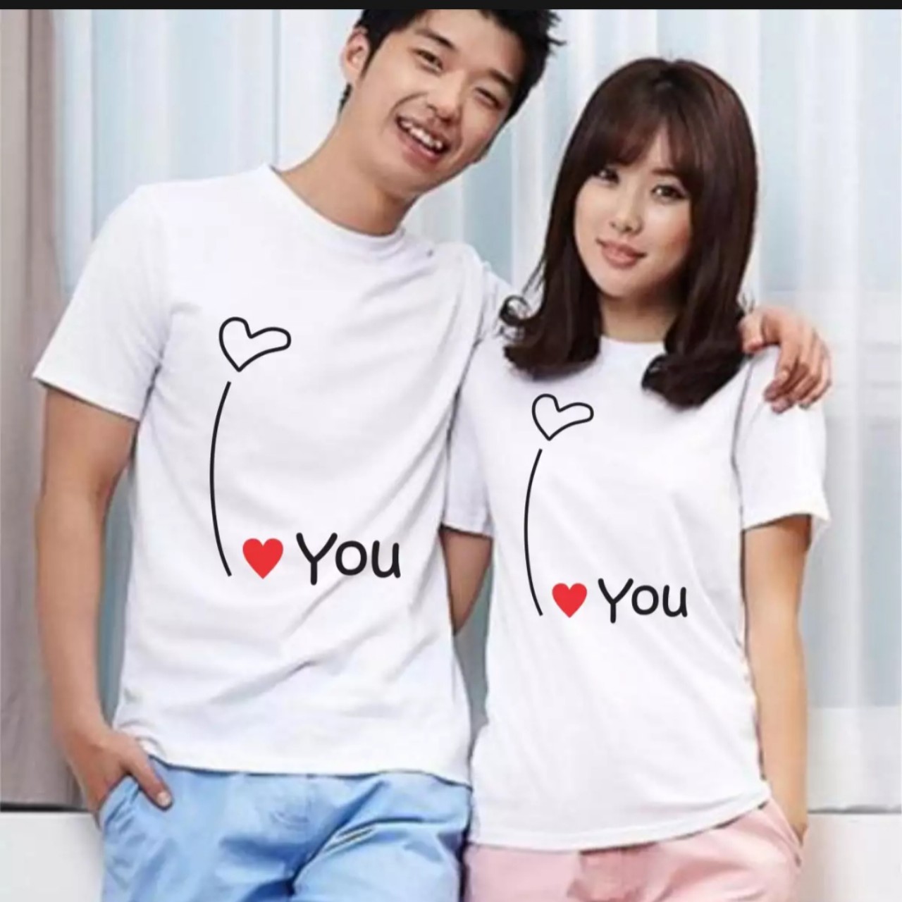 Aó thun nam nữ ,Áo thun cặp đôi phong cách Hàn Quốc I LOVE YOU form rộng vải  mịn co giãn,cam kết giống mẫu