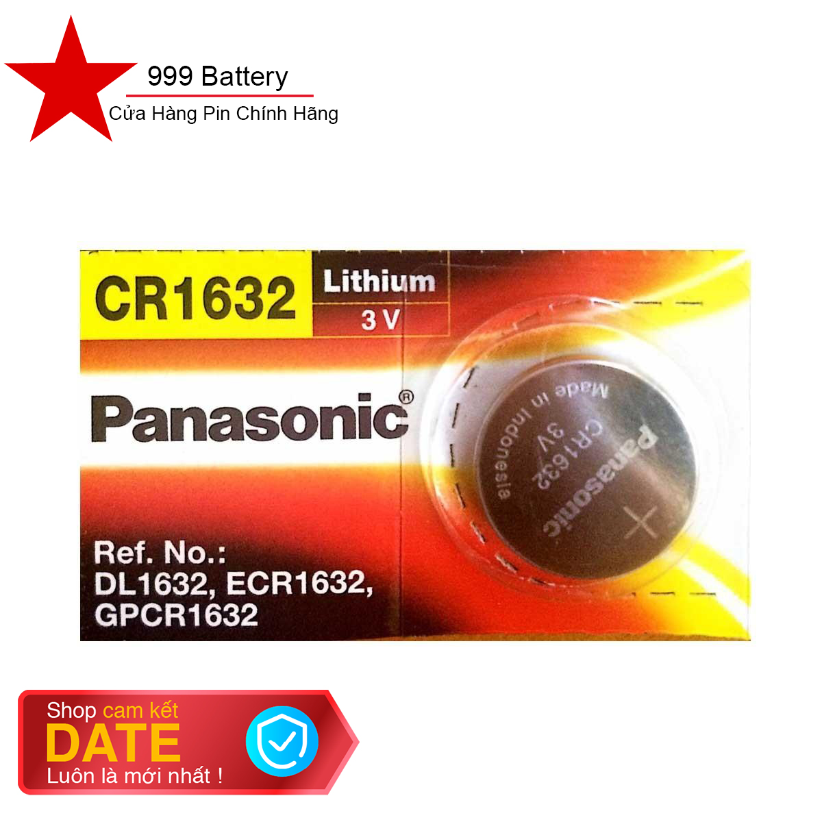 Pin panasonic cr1632 1632 3v lithium chính hãng 100% - 1 viên