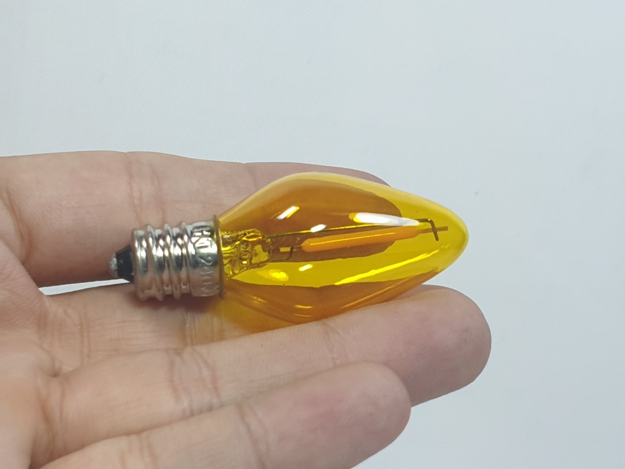 Bóng đèn led Edison giả sợt đốt trái ớt, cà na 1w, đuôi E12 (trong, vàng)